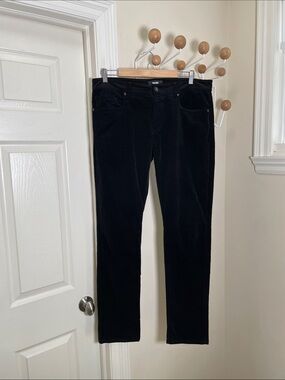 Paige - Lennox Classic Straight Legged Velvet Jeans - Black - 33